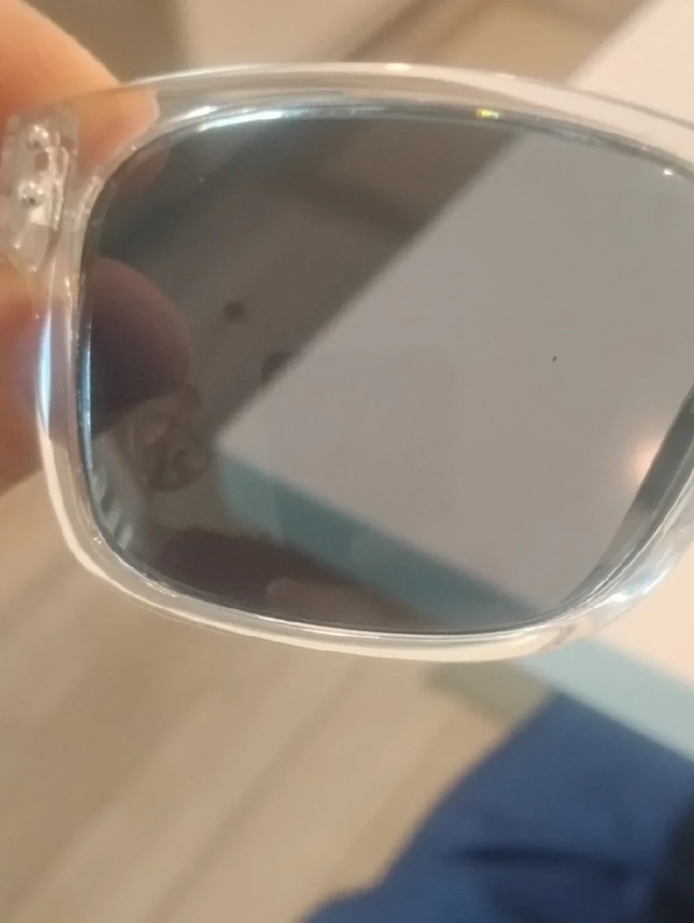 Oakley Clear Frame Sunglasses with Dark Lenses